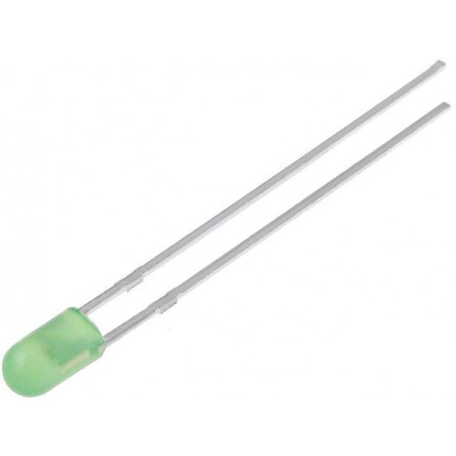 OSNG3134B; LED; 3mm; green; 10÷15mcd; 30°; Front: convex; without flange; OPTOSUPPLY