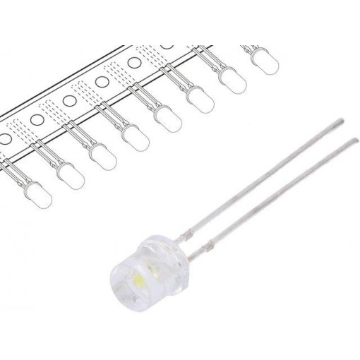 OSPW53E1A-T-JK; LED; 5mm; white; 500÷1120mcd; 140°; 20mA; 2.8÷4V; Front: flat; OPTOSUPPLY