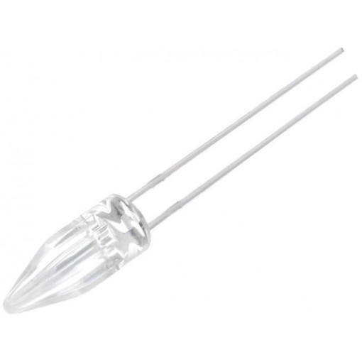 OSUB5AA1B; LED; 5mm; blue; 1120÷2180mcd; 100°; 1.8÷2.4V; 20mA; Front: Rocket; OPTOSUPPLY