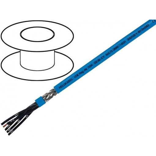 14031; Wire; OZ-BL-CY; 5x0,75mm2; tinned copper braid; PVC; blue; HELUKABEL