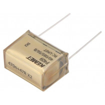 P409EL474M275AH470; Capacitor: paper; X2; 470nF; 275VAC; 25.4mm; ±20%; THT; Series: P409; KEMET