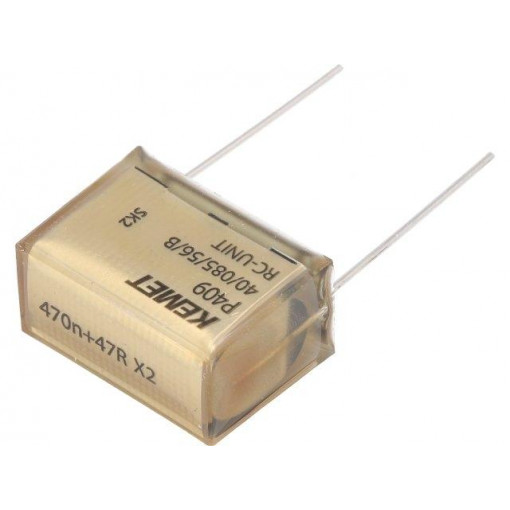 P409EL474M275AH470; Capacitor: paper; X2; 470nF; 275VAC; 25.4mm; ±20%; THT; Series: P409; KEMET