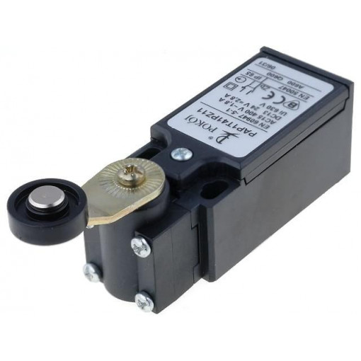 PAP1T41PZ11; Limit switch; lever R 27mm, plastic roller Ø18mm; NO + NC; 10A; POKÓJ