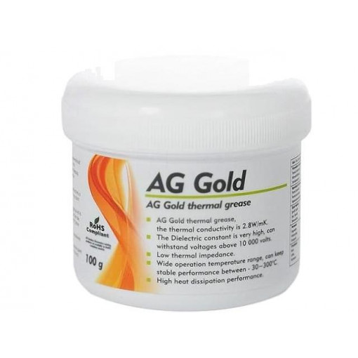 ART.AGT-119; Heat transfer paste; copper; silicone + gold; 100g; AG Gold; AG TERMOPASTY ART.AGT-119; Heat transfer paste; copper; silicone + gold; 100g; AG Gold; AG TERMOPASTY