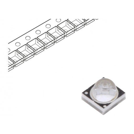 PB2D-3JLA-GS; Power LED; UV; 35°; 700mA; λd: 365-370nm; Pmax: 3W; 3.5x3.5x3.05mm; ProLight Opto