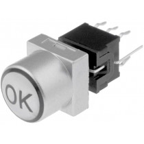 PB61302BL-3-108; Switch: keypad; arrow; Pos: 2; DPDT; 0.1A/30VDC; silver; LED; green; HIGHLY