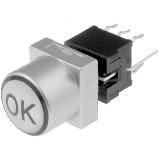 PB61302BL-3-108; Switch: keypad; arrow; Pos: 2; DPDT; 0.1A/30VDC; silver; LED; green; HIGHLY