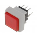 PB6133FAL-1; Switch: keypad; Pos: 2; DPDT; 0.1A/30VDC; red; LED; red; THT; 1.5N; HIGHLY