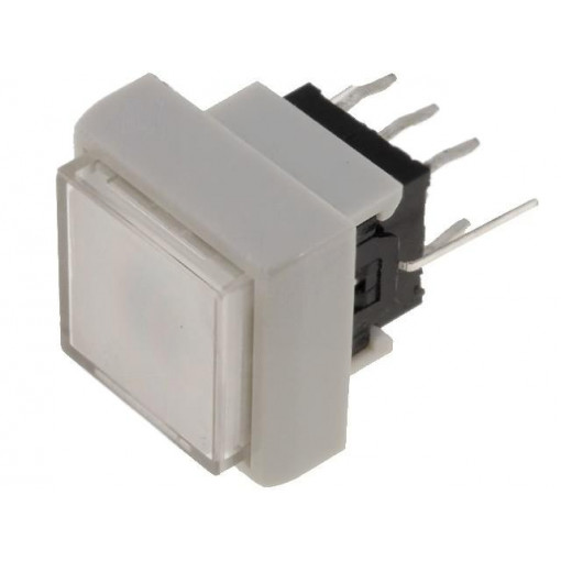 PB6133FBL-5; Switch: keypad; Pos: 2; DPDT; 0.1A/30VDC; white; LED; white; THT; 1.5N; HIGHLY