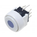 PB6136AL-4; Switch: keypad; Pos: 2; DPDT; 0.1A/30VDC; white; LED; blue; THT; 1.5N; HIGHLY