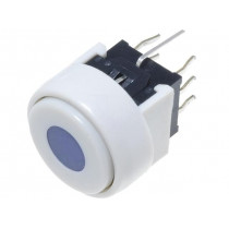 PB6136AL-4; Switch: keypad; Pos: 2; DPDT; 0.1A/30VDC; white; LED; blue; THT; 1.5N; HIGHLY