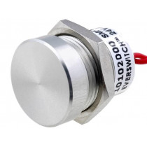 PBAR1AF0000; Switch: piezoelectric; Pos: 2; SPST-NO; 0.2A/24VDC; IP68; OFF-(ON); APEM