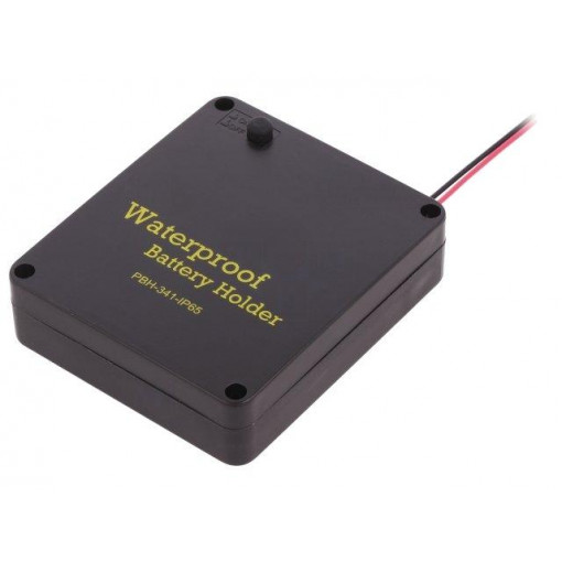 PBH-341-IP65-AS; Holder; Leads: cables; Size: AA,R6; Batt.no: 4; Colour: black; 150mm; COMF