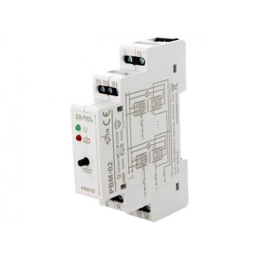 PBM-02; Relay: installation; bistable; NO; Ucoil: 230VAC; 90x17.5x66mm; ZAMEL