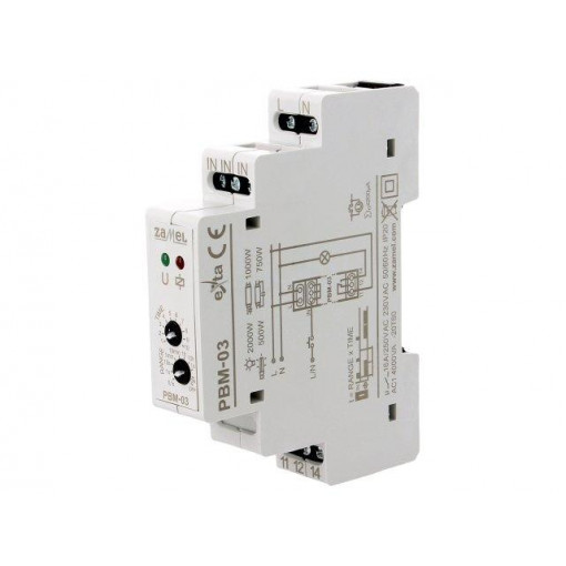 PBM-03; Relay: installation; bistable; NO; Ucoil: 230VAC; 90x17.5x66mm; ZAMEL