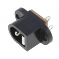 ; Socket; DC supply; male; 5,5/2,1mm; 5.5mm; 2.1mm; soldering; 