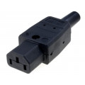 ; Connector: AC supply; plug; female; 10A; 250VAC; IEC 60320; C13 (F); 