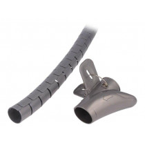 KAB0014; Spiral wrapping; ØBundle : 28mm; L: 1.5m; Body: silver; LOGILINK