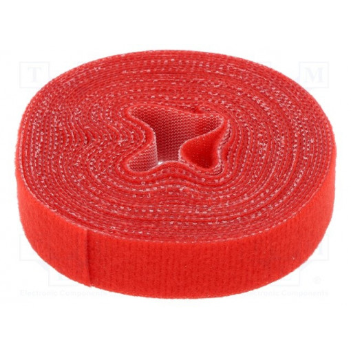 KAB0052; Velcro tie; L: 4m; W: 16mm; red; Package: reel; LOGILINK