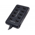UA0125; Hub USB; USB 2.0; PnP; Number of ports: 10; 480Mbps; LOGILINK