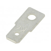 PC1125003; Terminal: flat; 6.35mm; 0.8mm; male; screw; brass; tinned; straight; FIX&FASTEN