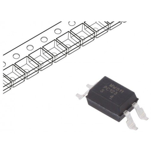 PC123Y23FP9F; Optocoupler; SMD; Channels: 1; Out: transistor; Uinsul: 5kV; Uce: 70V; SHARP PC123Y23FP9F; Optocoupler; SMD; Channels: 1; Out: transistor; Uinsul: 5kV; Uce: 70V; SHARP