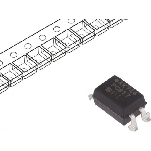 PC817X1NIP1B; Optocoupler; SMD; Channels: 1; Out: transistor; Uinsul: 5kV; Uce: 80V; SHARP PC817X1NIP1B; Optocoupler; SMD; Channels: 1; Out: transistor; Uinsul: 5kV; Uce: 80V; SHARP