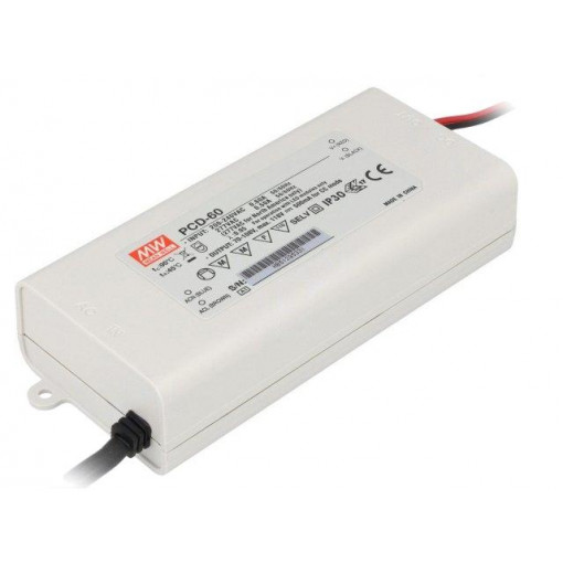 PCD-60-1400B; Power supply: switched-mode; LED; 60.2W; 25÷43VDC; 1400mA; IP42; MEAN WELL