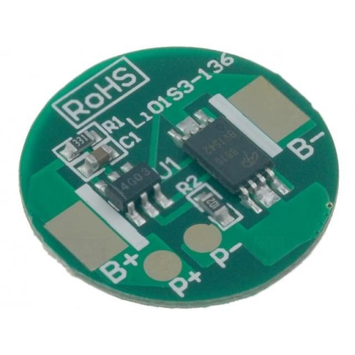 ; PCB protection; Li-Ion; Ø18.5mm; 2.5A; 3.6VDC; ; PCB protection; Li-Ion; Ø18.5mm; 2.5A; 3.6VDC;