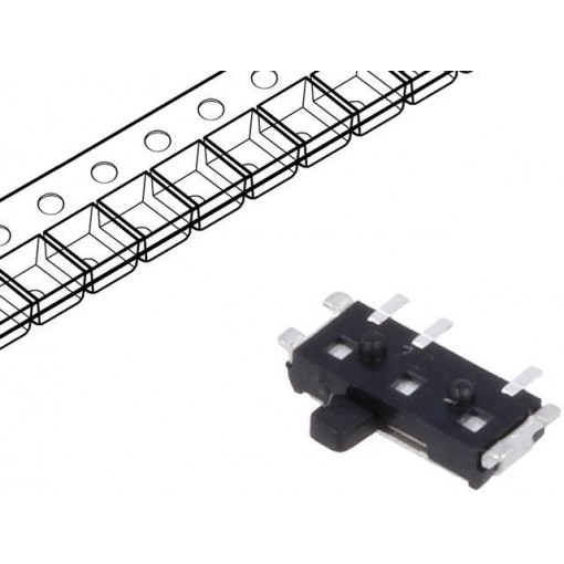 PCM12SMTR; Switch: slide; Pos: 2; SPDT; 0.3A/6VDC; ON-ON; Mounting: SMT; C&K