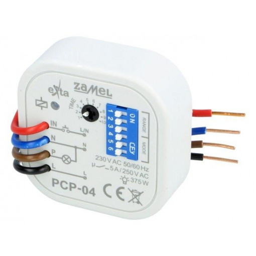 PCP-04; Timer; 0,1s÷10days; SPST-NO; 250VAC/5A; 230VAC; flush mount; IP20; ZAMEL