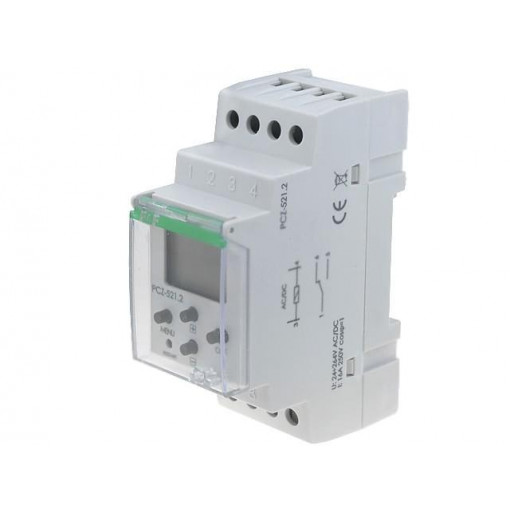 PCZ-521.3; Programmable time switch; Range: 24h / 7days; SPDT; 24÷264VAC; F&F