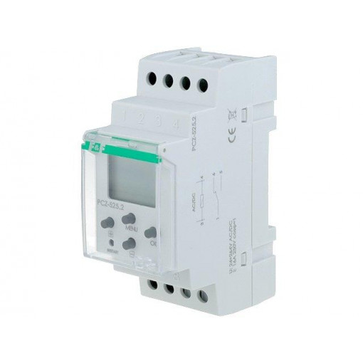 PCZ-525.3; Programmable time switch; Range: 1 year; SPDT; 24÷264VAC; DIN; F&F