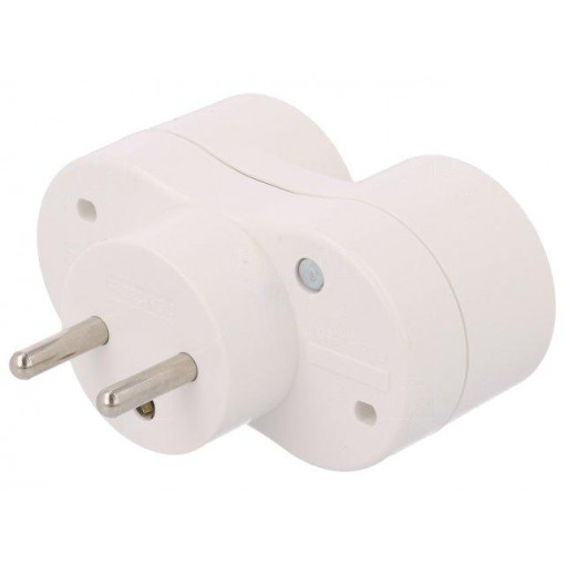 D.3803; Connector: AC supply; splitter; 2P+PE; 250VAC; 16A; white; PAWBOL