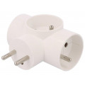 D.3805; Connector: AC supply; splitter; 2P+PE; 250VAC; 16A; white; PAWBOL D.3805; Connector: AC supply; splitter; 2P+PE; 250VAC; 16A; white; PAWBOL