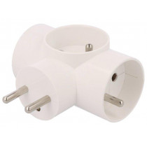 D.3805; Connector: AC supply; splitter; 2P+PE; 250VAC; 16A; white; PAWBOL