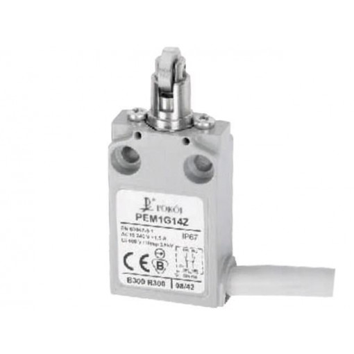 PEM1G14Z; Limit switch; transversal metal roller Ø12mm; NO + NC; 5A; IP67; POKÓJ