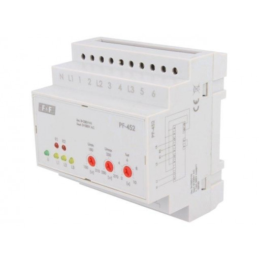 PF-452; Module: voltage monitoring relay; DIN; Leads: screw terminals; F&F