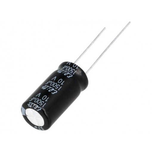 PF1A152MNN1020; Capacitor: electrolytic; THT; 1500uF; 10VDC; Ø10x20mm; Pitch: 5mm; Elite