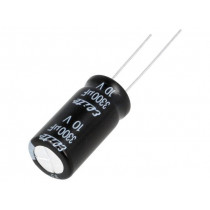 PF1A332MNN1225; Capacitor: electrolytic; THT; 3300uF; 10VDC; Ø12.5x25mm; Pitch: 5mm; Elite