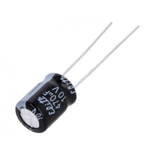 PF1A471MNN08B5; Capacitor: electrolytic; THT; 470uF; 10VDC; Ø8x11.5mm; Pitch: 3.5mm; Elite