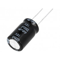 PF1C332MNN1625; Capacitor: electrolytic; THT; 3300uF; 16VDC; Ø16x25mm; Pitch: 7.5mm; Elite