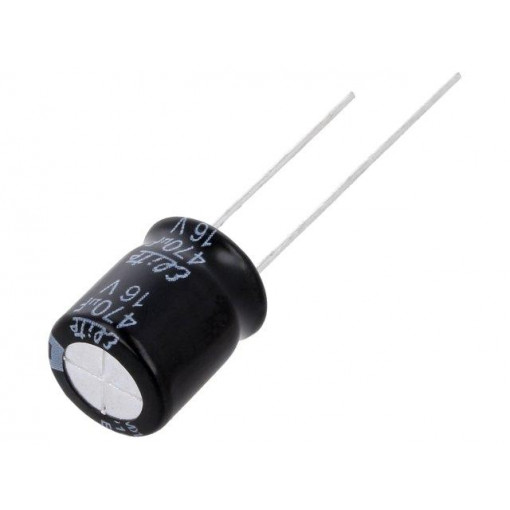 PF1C471MNN1012; Capacitor: electrolytic; THT; 470uF; 16VDC; Ø10x12.5mm; Pitch: 5mm; Elite