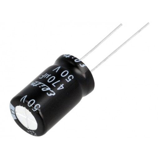 PF1H471MNN1220; Capacitor: electrolytic; THT; 470uF; 50VDC; Ø12.5x20mm; Pitch: 5mm; Elite