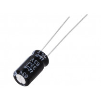 PF1J330MNN6311U; Capacitor: electrolytic; THT; 33uF; 63VDC; Ø6.3x11mm; Pitch: 2.5mm; Elite PF1J330MNN6311U; Capacitor: electrolytic; THT; 33uF; 63VDC; Ø6.3x11mm; Pitch: 2.5mm; Elite