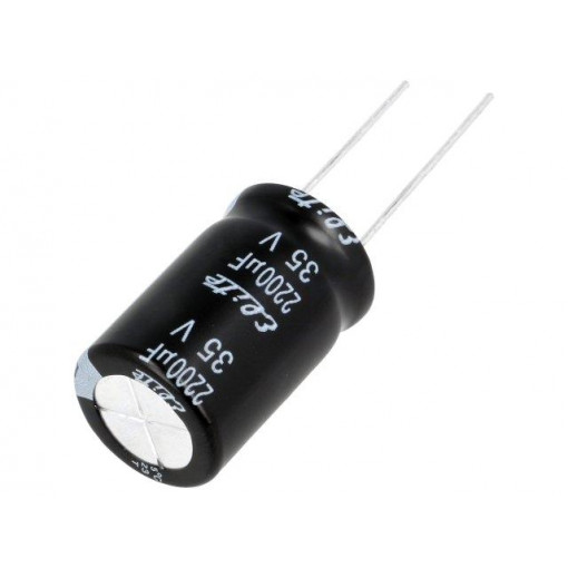 PF1V222MNN1625; Capacitor: electrolytic; THT; 2200uF; 35VDC; Ø16x25mm; Pitch: 7.5mm; Elite