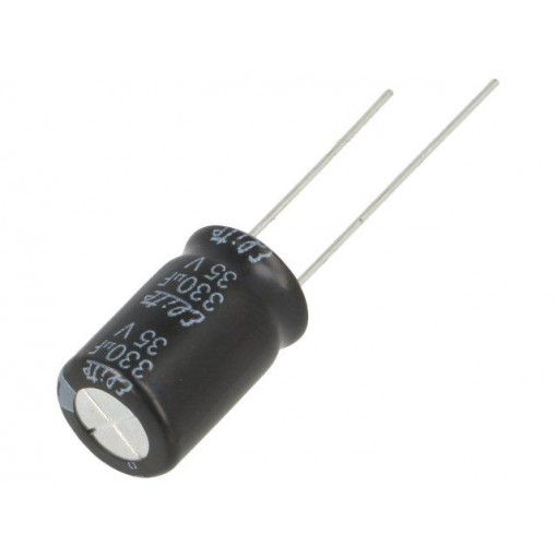 PF1V331MNN1016; Capacitor: electrolytic; THT; 330uF; 35VDC; Ø10x16mm; Pitch: 5mm; Elite