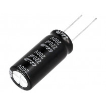 PF2D221MNN1636; Capacitor: electrolytic; THT; 220uF; 200VDC; Ø16x35.5mm; ±20%; Elite