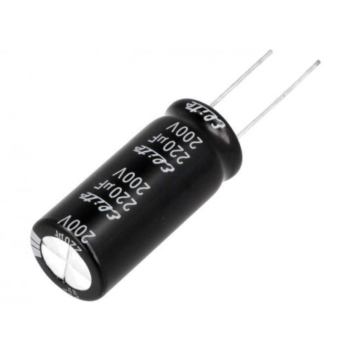 PF2D221MNN1636; Capacitor: electrolytic; THT; 220uF; 200VDC; Ø16x35.5mm; ±20%; Elite
