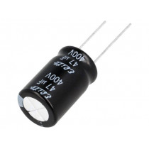 PF2G470MNN1625; Capacitor: electrolytic; THT; 47uF; 400VDC; Ø16x25mm; Pitch: 7.5mm; Elite